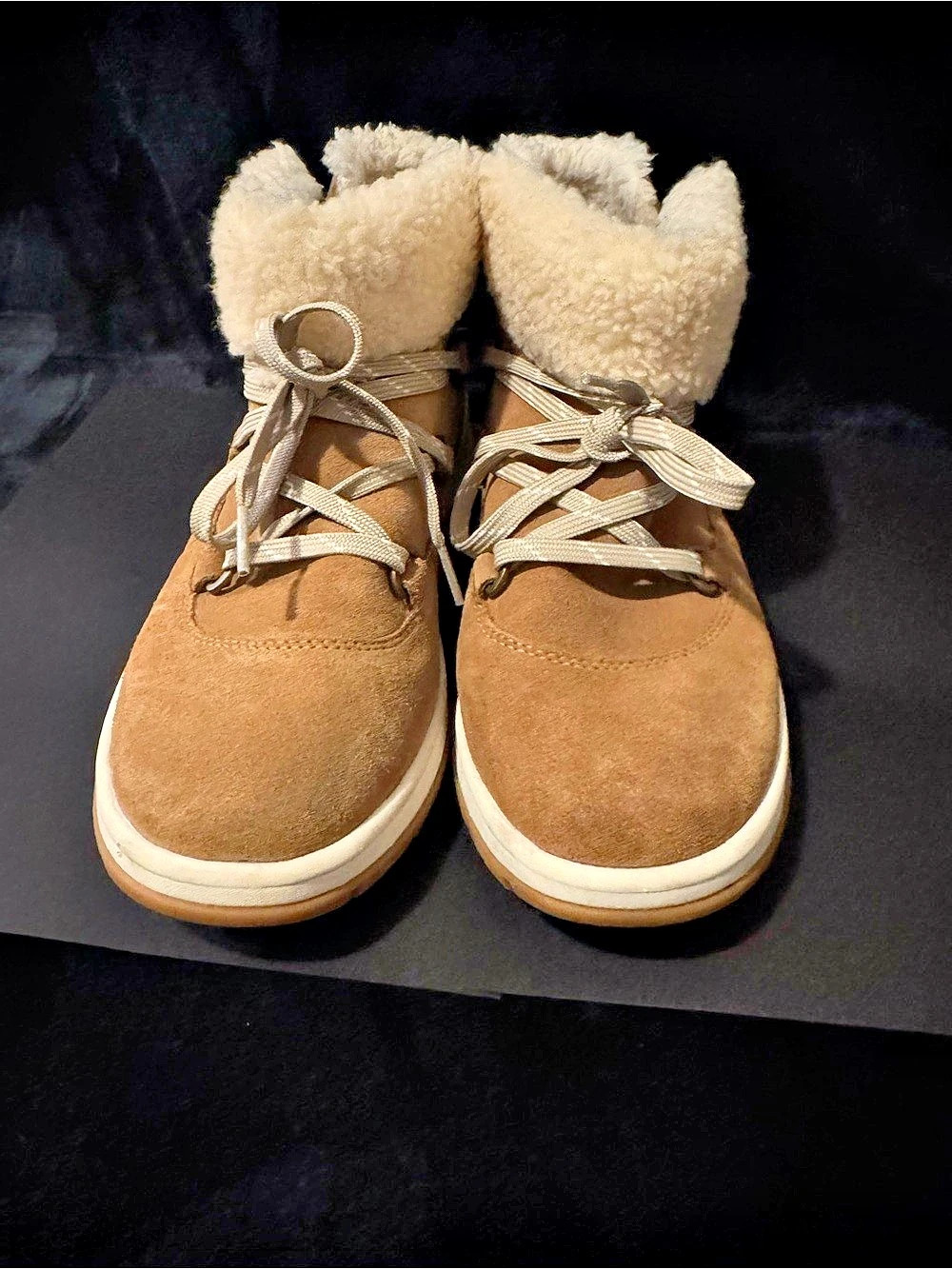 UGG Lakesider Sneaker Brown & Cream Lined Ankle Boots